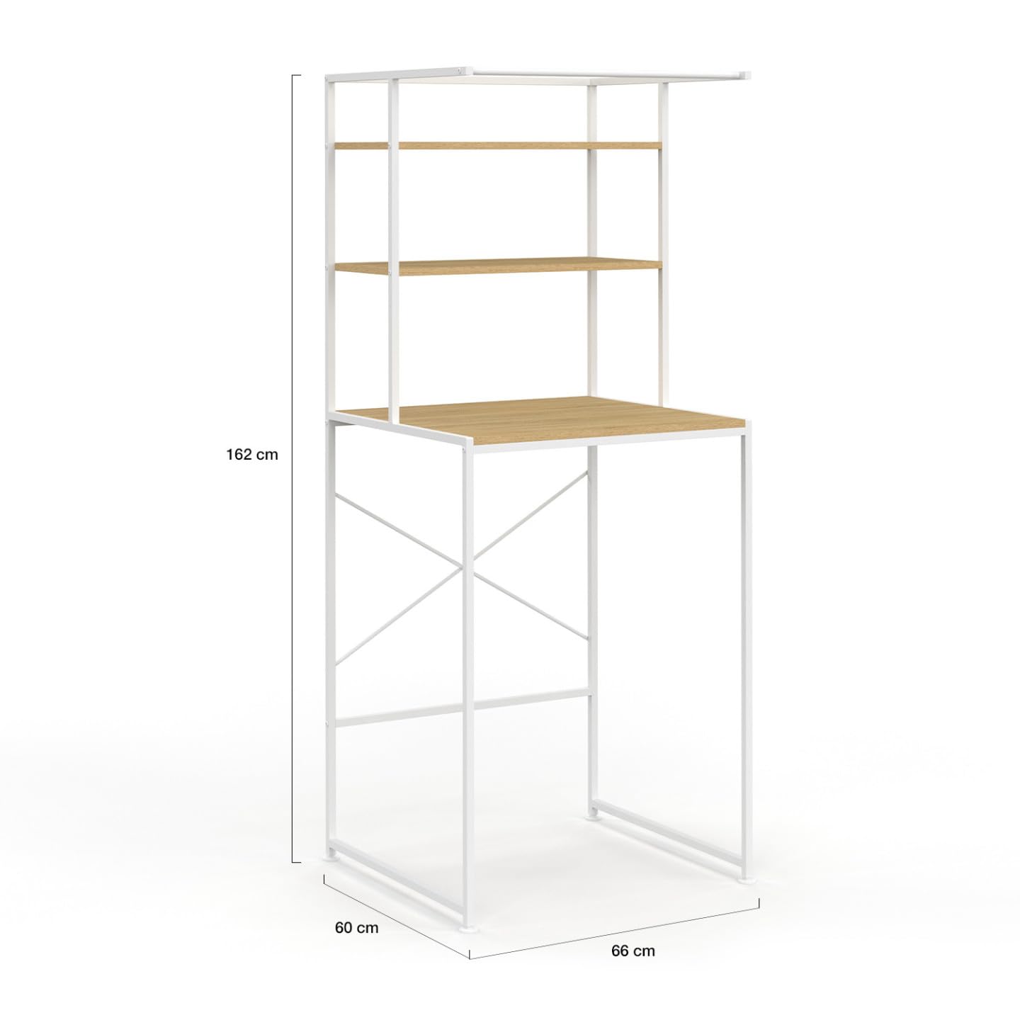 IDMarket - Scaffalatura DETROIT in metallo bianco sopra la lavatrice
