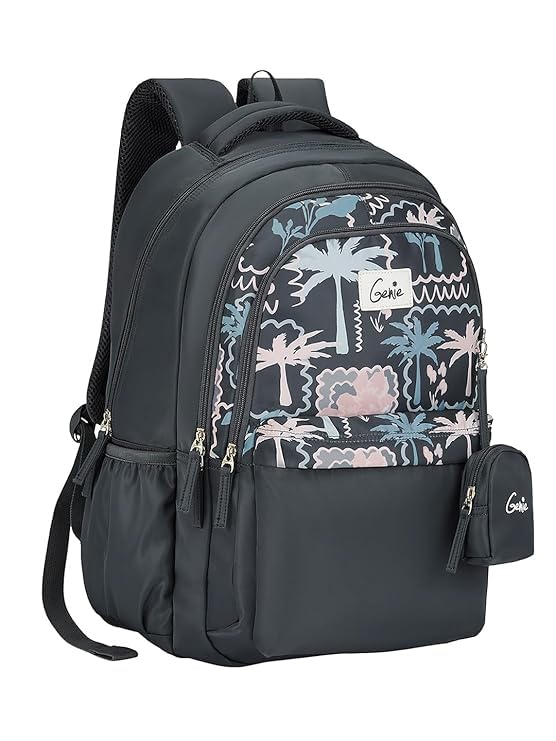 Mirana School Backpack For Girls |19 Inch-36 Litres With Laptop Sleeve, Happy Pouch, Three Compartments, |Best for Books, Water Bottles, Stationery, Laptop, Lunch Box & Essentials - Grey-image-8