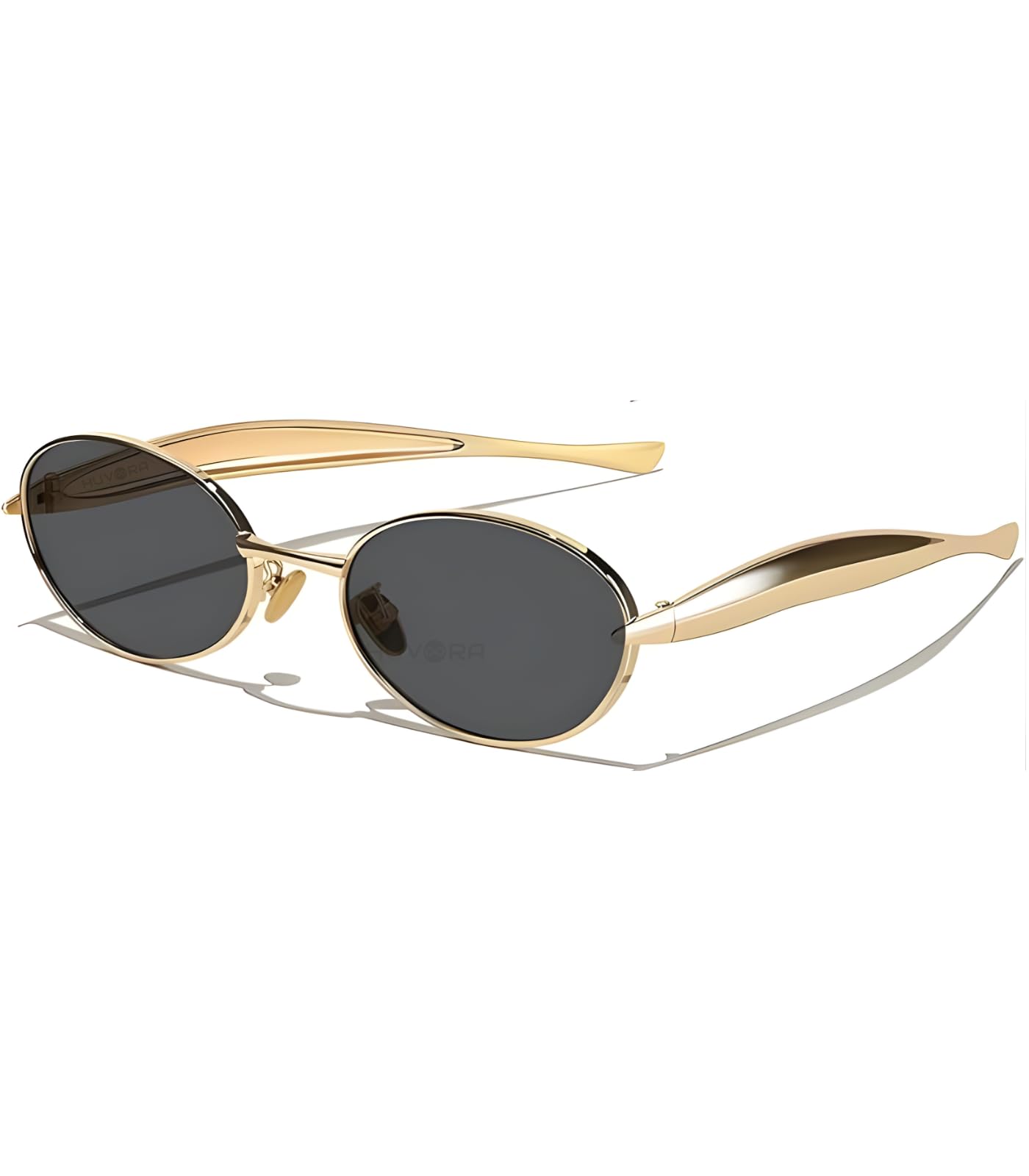 huvora Designer Oval Retro Sunglasses for Man and Woman - Oversized Trendy Stylish Vintage Elegant Round Goggles for Men Women - UV400 Protected Branded Metal Shades for Party Driving-picture-35