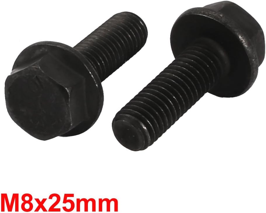 Sourcingmap 4pcs M8x25mm Fully Thread Carbon Steel Hex Non-Serrated Flange Bolts Screws - Image 4