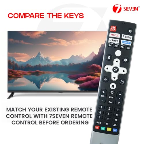 Image of 7SEVEN Remote Control Compatible with Croma Google TV LED UHD 4K Smart TVs - Ensure Key-by-Key Match with Original Remote for Perfect Compatibility - No Voice Command, Plug & Play Functionality