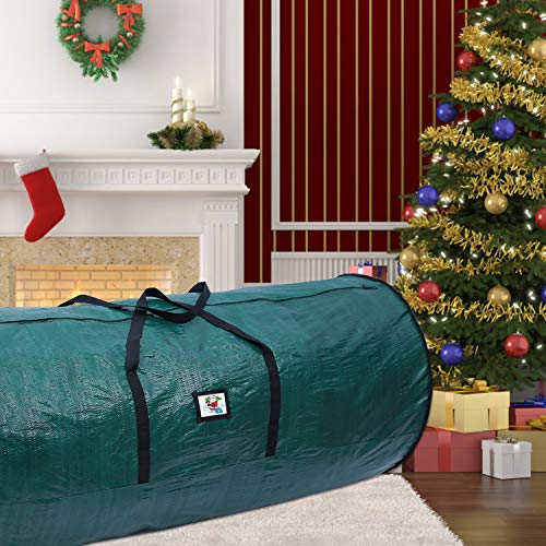 Ohuhu 9ft Christmas Tree Storage Bag, 62” X 25.6” X 25.6” Extra Large Christmas Tree Storage Container, Tear Proof Duffle Bag Waterproof Material, UP to 9 ft Disassembled Artificial Xmas Tree, Green