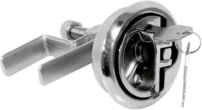 Boat Hatch Latches Alastin 316 Stainless Steel Latch Flush Pull Turning Lock Lift Handle for Boat Deck Hatch Doors with 2 Keys Marine