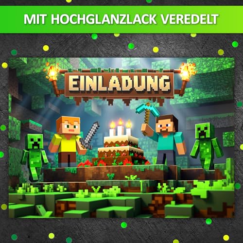 VULAVA 12x Gaming EINLADUNGSKARTEN KINDERGEBURTSTAG Junge Mdchen - die Gamer PARTY Karten sind die Gamer EINLADUNG fr Jungen Mdchen Kinder GEBURTSTAG Einladung VIDEOSPIEL Game-Controller SPIELEABEND