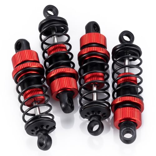 WEFEINO 4PCS RC Shocks Front & Rear Shock Absorber Damper 62mm, Red