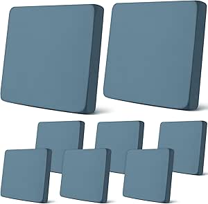 Stretch Patio Cushion Covers 14-Piece Set - Waterproof, Jacquard Fabric, Fits Cushions 20-27 Inches