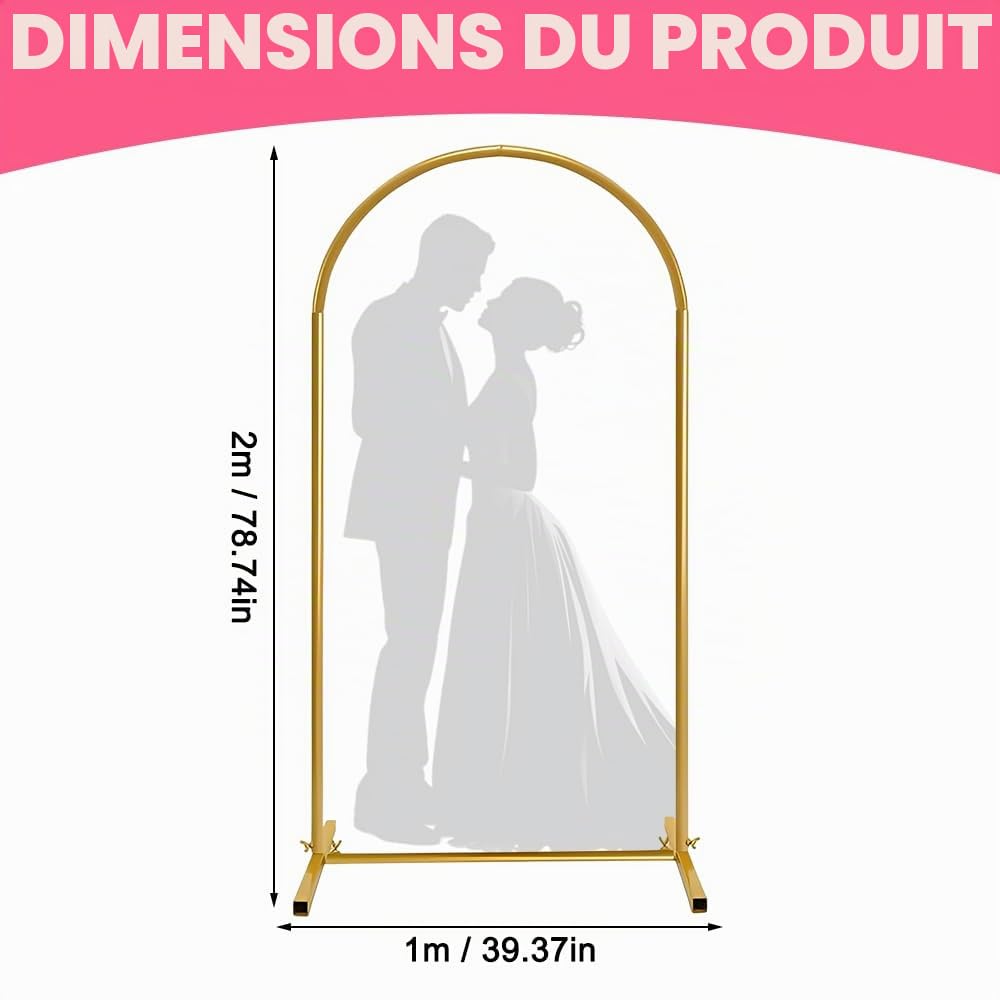 Arche Mariage, 1 × 2 m Arche Jardin, Arche en Métal, Arche Anniversaire, Mariage Arches, Décoration pour Mariages, Anniversaire, Fête