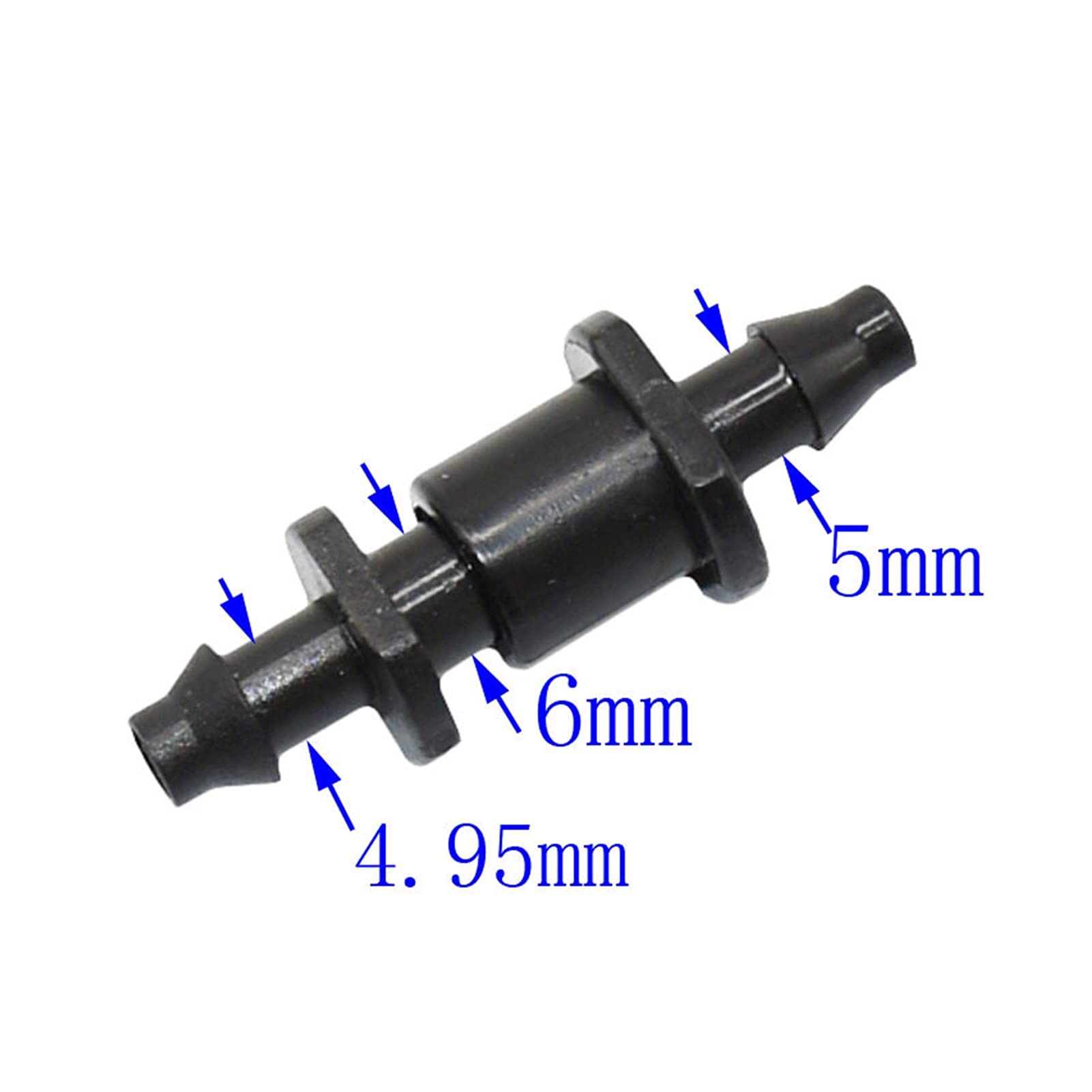 Tubo da giardino per cucina, tubo da giardino da 1/4", connettore per irrigazione a goccia dritto da 1/4", connettore a 2 vie, adattatore da 4/7, 200 pezzi (diametro 1/4'')