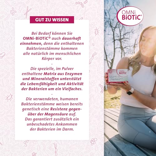 OMNi BiOTiC 10 | Antibiotikum? Darmflora ergänzen | Empfehlenswert ab dem ersten Tag einer Antibiotika-Therapie | Pulver | Zur täglichen Anwendung | Mit Inulin | Vegan | Glutenfrei | 30 Portionen