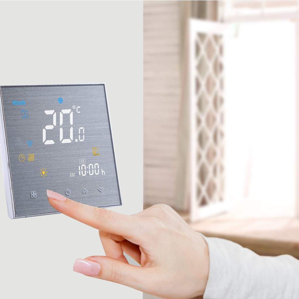 Thermostat WiFi Intelligent Thermostat d'eau programmable WiFi Contrôleur de température d'affichage LCD Fonctionne avec Alexa Google Home IFTTT 5A,