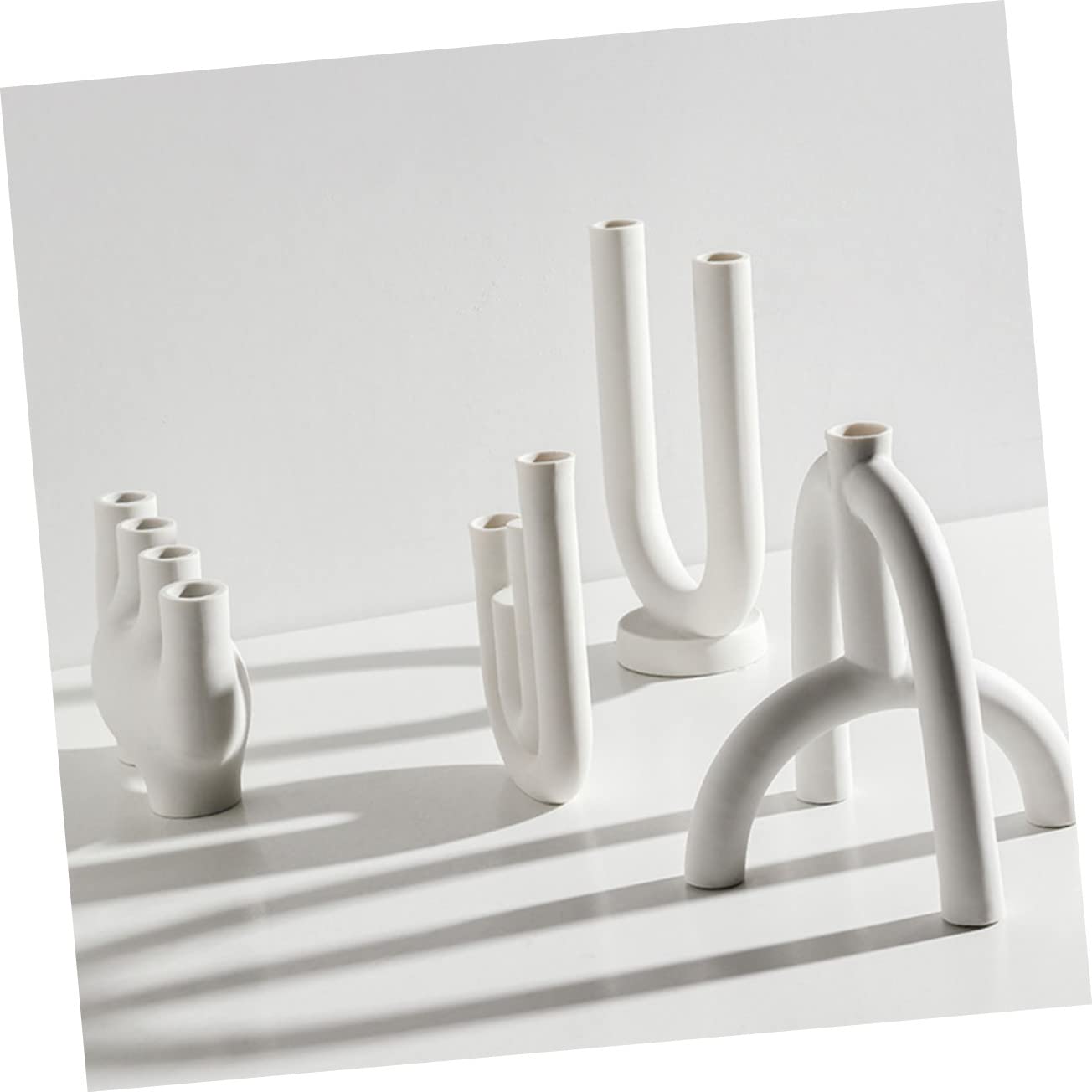 DECHOUS 1pezzi Candeliere Ceramica Chic Design Nordico Decorazione Elegante Per Atmosfera Romantica Struttura Resistente e Bianco