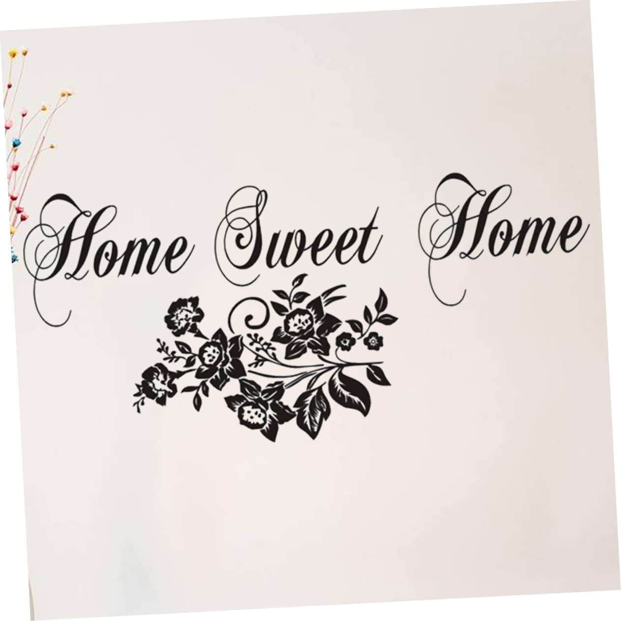 SHINEOFI 3 Pezzi Adesivo murale fiori decalcomanie da parete vita decorazione decalcomania murale carta da muro Adesivo per soggiorno Sfondo Adesivo a parete Nero