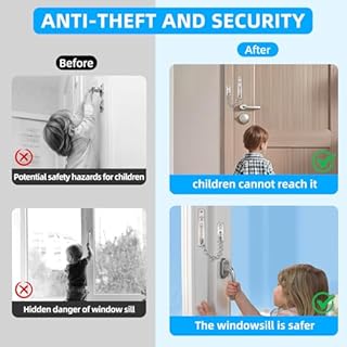 KRYVLEXA Heavy Duty Door Chain Lock - 304 Stainless Steel, Spring Loaded Pushbutton Latch, Child & Pet Proof, No-Drill Installation for Interior,Front,Hotel Doors (Brushed Silver)