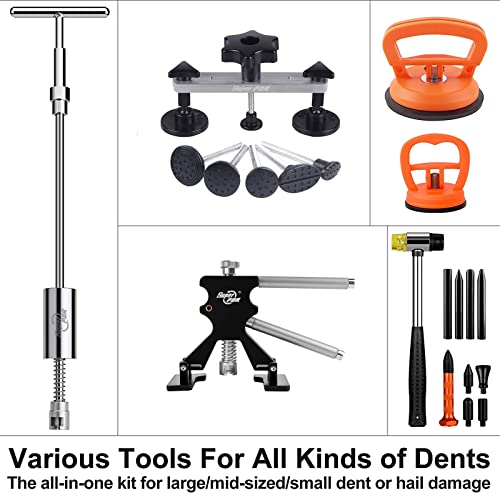 Super Pdr 89 Pcs Paintless Dent Removal Kit, Reusable Car Dent Puller Kit With Suction Cups, Pull Tabs, Pdr Light Board Etc, Car Body Dent Puller Tools For Repair Dents, Hail Damage, Door Ding Etc #TOP4