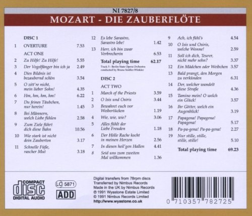 Miniatura 2 de Mozart Die Zauberflote The Magic Flute - Prima Voce Series Beecham, Strienz et al