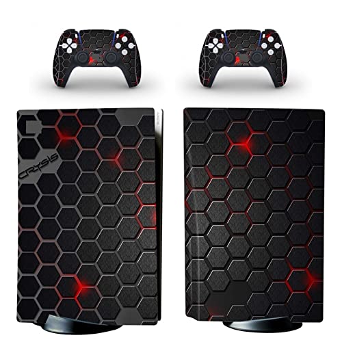 �ی� For PS5 Skin Disc Edition Anime Console and Controller Vinyl Cover Skins Wraps for PS5 Disc Version(7678) �C�A�Ȃ��A�c�����Ȃ�(2)