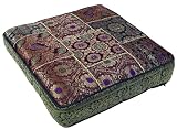 Dimensioni: 15 x 50 x 50 cm, cuscino quadrato patchwork in tessuto broccato con imbottitura in cotone