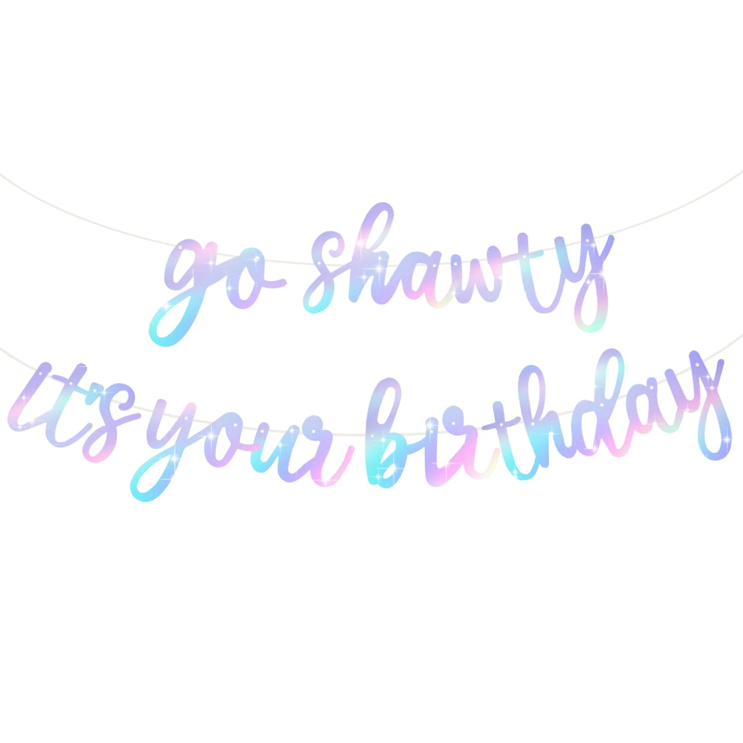 Glitter Birthday Banner - Pre-Strung & Easy Decor -27