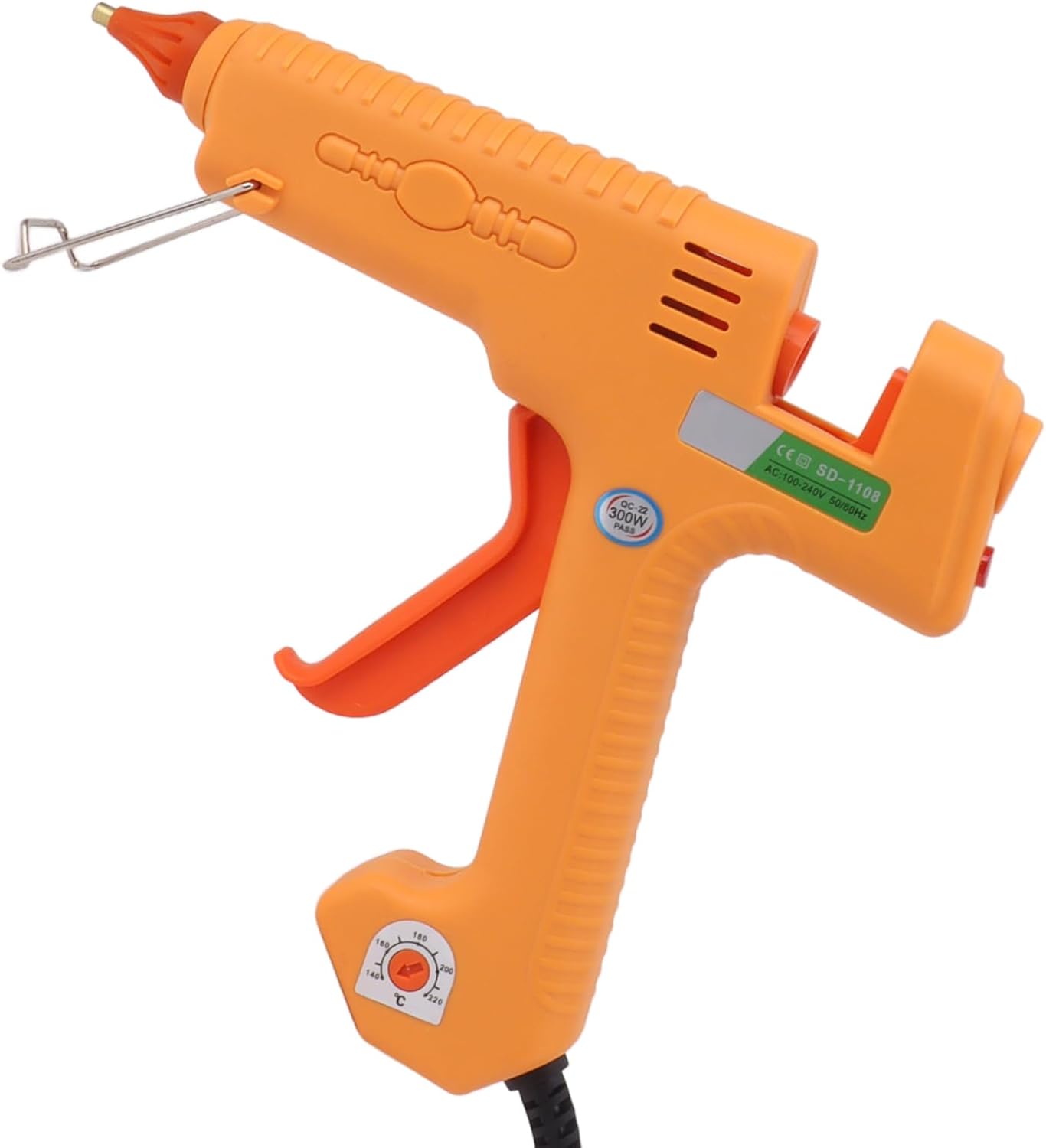 300W Hot Glue Gun US Plug 100‑240V Mini Heating Glue Gun Copper Nozzle for DIY Home Repairing School Arts Decoration Craft (SD-1108)