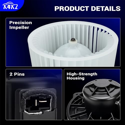 Image of 700258 AC Heater Blower Motor for 18-20 Hyundai Elantra, 10-18 Santa Fe, 13-18 Santa Fe Sport, 19 Santa Fe XL / 17-20 Kia Cadenza, 16-20 Optima, 15-18 Sedona, 11-20 Sorento Replace 97113-2B005 75867