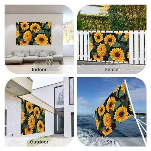 Drapeaux d'extérieur double face 122x183 cm tournesol en polyester 200D