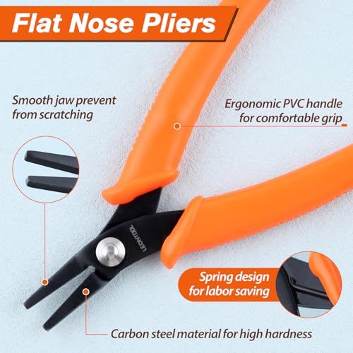 Image of 5.5 Inch Thin Flat Nose Pliers With Smooth Jaw - Precision Jewelry and Craft Making Tool for Wire Straightening - Duck Billed, Chain Nose, Micro Pliers