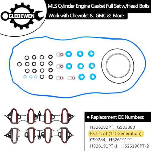 Head Gasket Set 5.3 L, w/Cylinder Head Bolts(ES72173), Compatible with 2002-2011 Chevy Silverado Tahoe Express Avalanche Suburban, GMC Sierra Yukon Savana Envoy 4.8 L 5.3 L V8, Engine Gasket Kit - Image 3