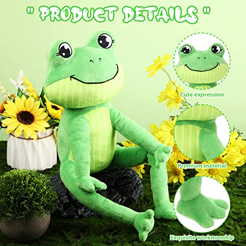 Hydren HYDREN-FROG PLUSH-06 Stuffed Animal Plush Frog Toy Soft Cuddly Cute Green Frog Plushie thumb #2