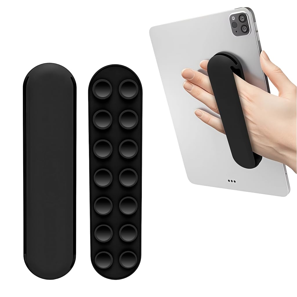ZORBES® Silicone Tablet Holder Hand Grip, Dual Row Strong Suction Cup Silicone E-Reader Back Grip Holder, Anti-Slip One-Hand Holder for Tablet, Kindle & E-Book Readers, 14.5x17.5cm