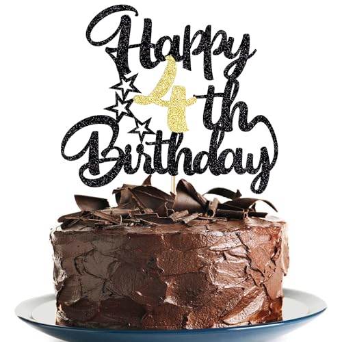 Image of 4th Happy birthday cake topper happy birthday cake decoration 4th birthday party decoration gift plugin (4)
