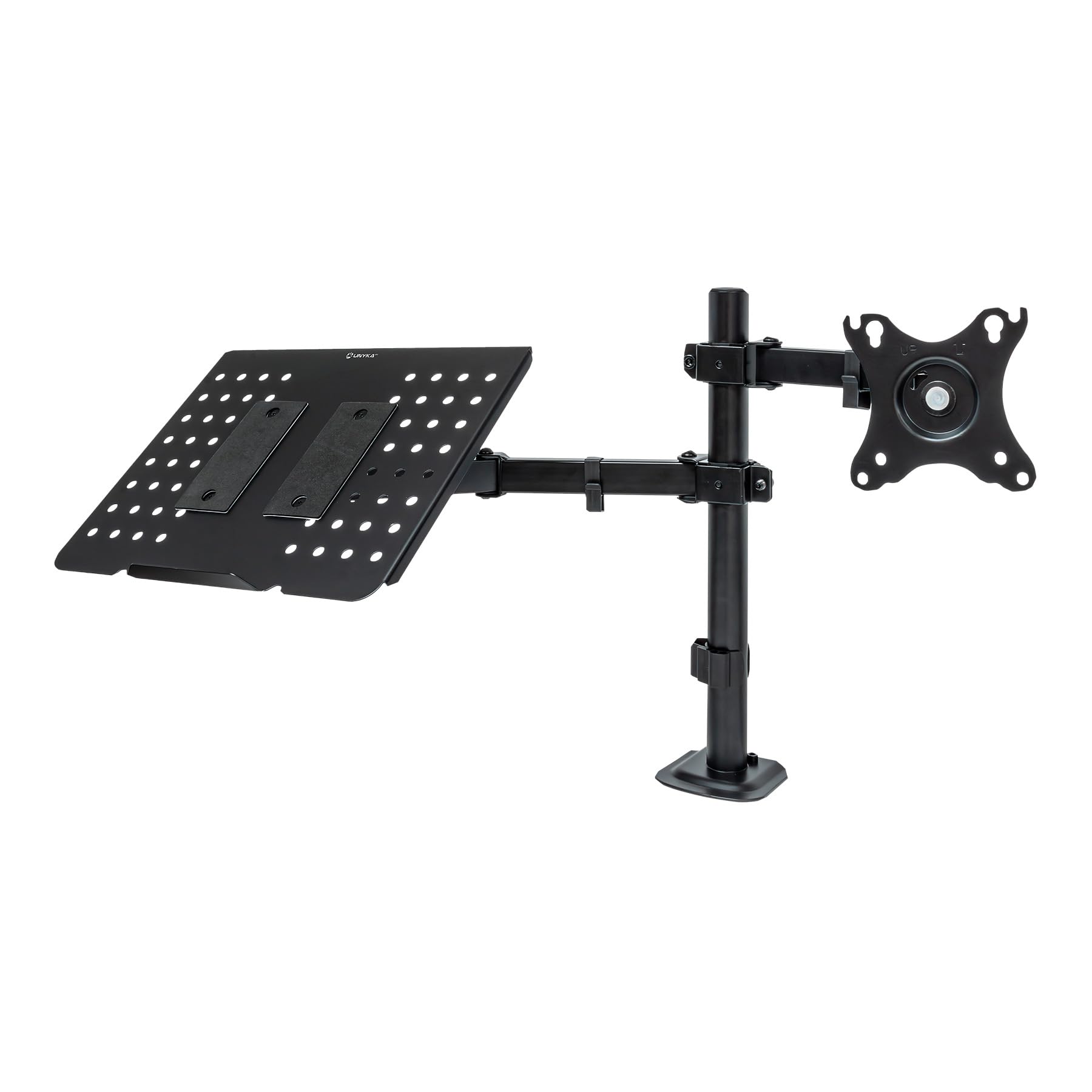Unykach Uk1420 Soporte De Mesa Con Brazo Articulado Para Monitor De 10”-32” + Soporte Para Portatil - Giratorio, Inclinable Y Extensible - Gestion De Cables - Peso Max 10Kg - Vesa 100X100mm