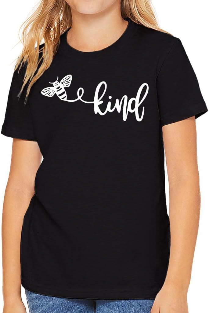 Bee Kind Kids' T-Shirt - Be Kind Print Clothing - Cute Girl Gift