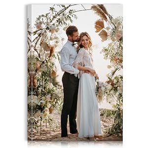 Custom Canvas Prints with Your Photos – Personalized Pictures Print, Customized Photo Gifts, Wall Art Poster Canvas Printing for Wedding, Family, Baby, Pets, Home Office Decor, Wrapped Frame 8×12