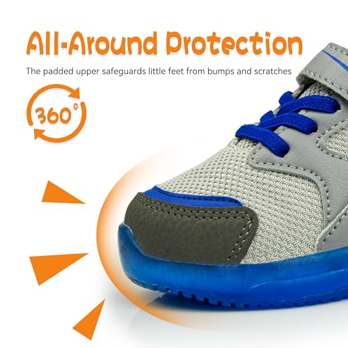 SKYWHEEL Light Up Sneakers for Toddlers Easy-On with Hook & Loop Lightweight Breathable and Soft3