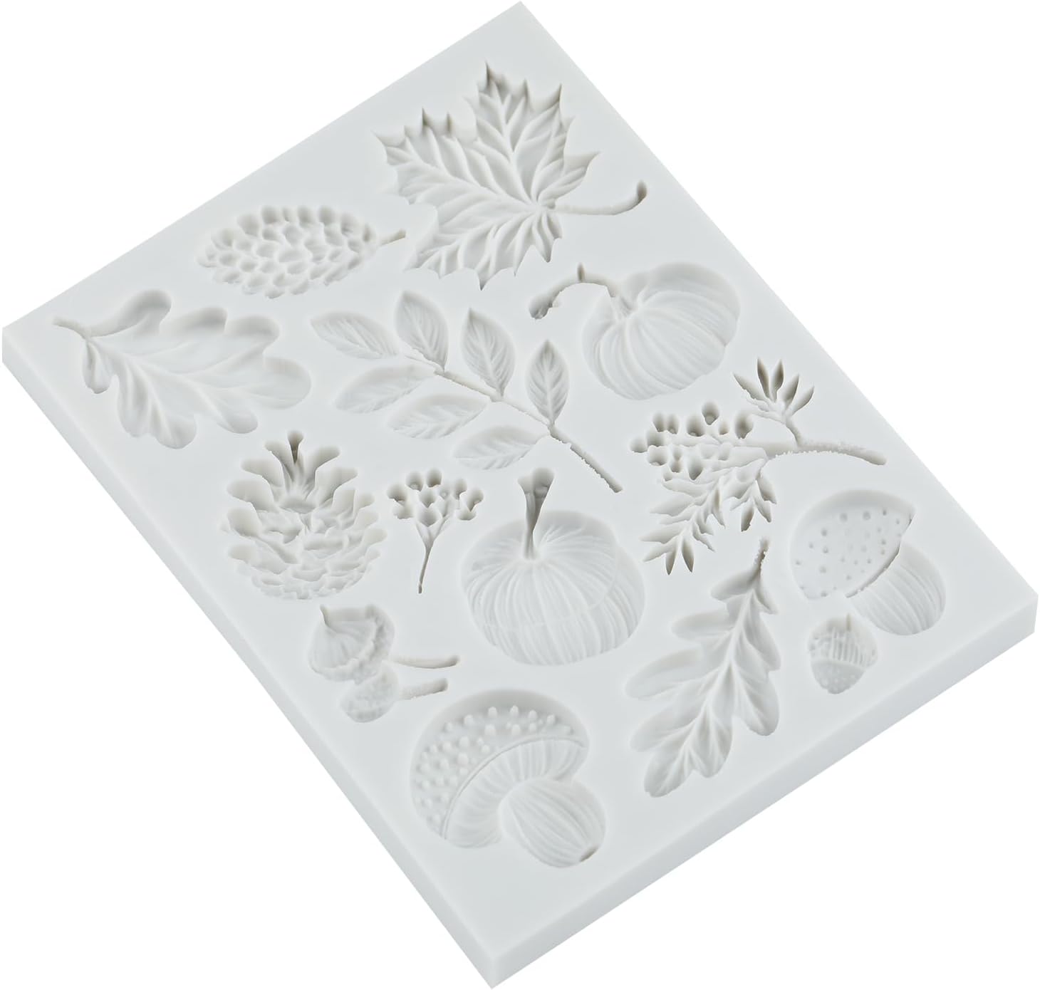 Fall Pumpkin Silicone Molds Autumn Forest Leaves Polymer Clay Mold