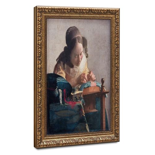 Poster The Lacemaker Vermeer impression sur toile 40x61 cm