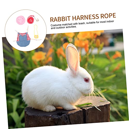 Ropa para conejos Hemobllo con correa de paseo, conjunto suave ideal como decoración festiva 5