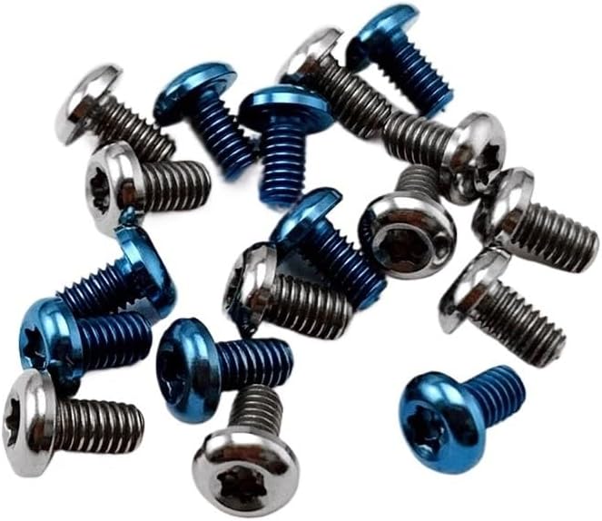 6PCS Titanium T8 Torx Screws with M2.5 Thread Fits for Knife Scales Handle DIY Making Accessory(Blue)
