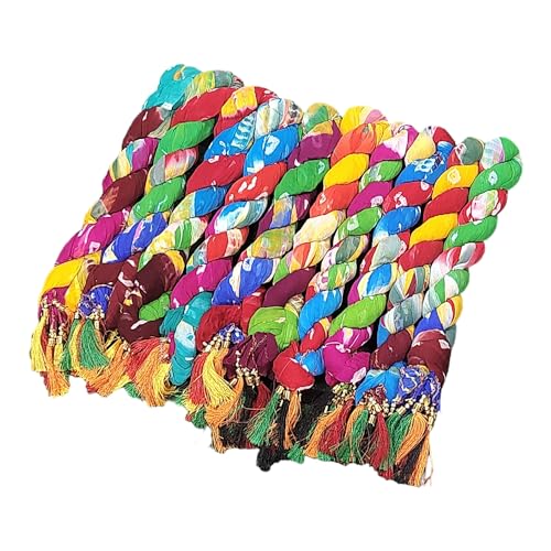 Foulards indiens multicolores Mango Gifts en lot de 10 grandes étoles pour femme