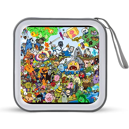 アドベンチャー タイム CDケース プラケース スリム BD DVDケース 大容量 40枚収納 ディスク収納ケース 小型 持ち運び便利 可愛い 男女兼用 旅行 自宅用 セミハード ファスナー付