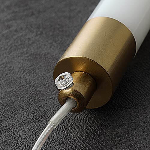 Lámpara de suspensión cilíndrica de aluminio negro con luz led fría de 6000K y longitud de 80 cm 5