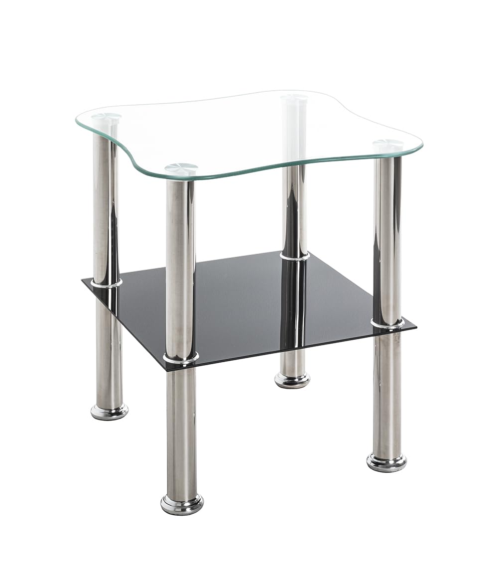 Beistelltisch aus Edelstahl mit Sicherheitsglas – HAKU Möbel
