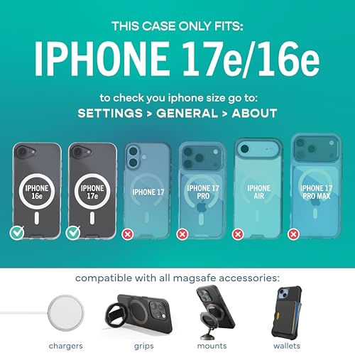 Image of Smartish iPhone 17e /16e MagSafe Clear Case + Crossbody Lanyard Strap - Magnetic Slim Case - Anti-Yellow Thin Grip Cover + Detachable Shoulder Neck Strap for Apple iPhone 17e /16e - Clearly Clear