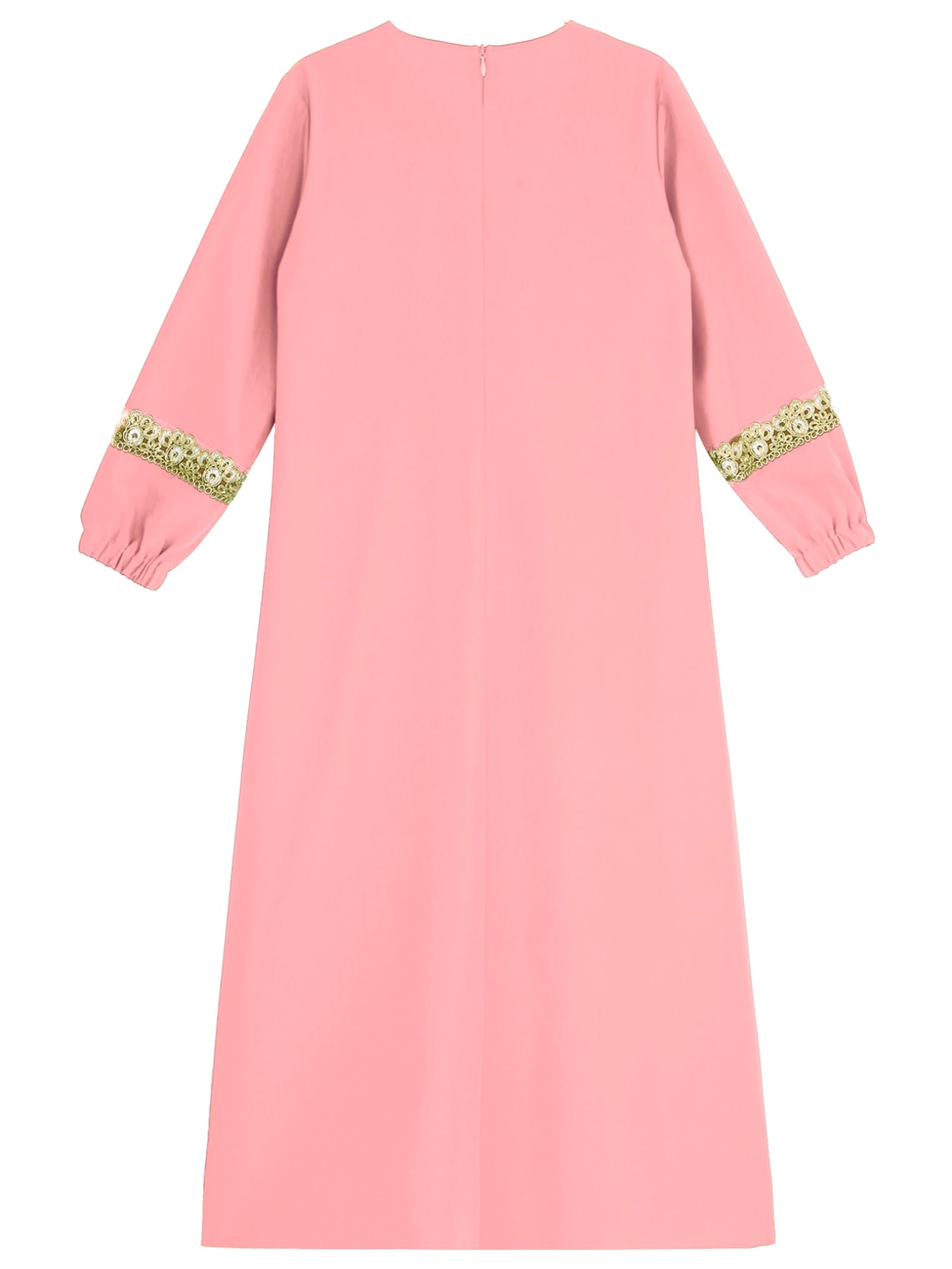 Freebily Vestido Largo Musulmán para Niñas Manga Larga Vestido Árabe