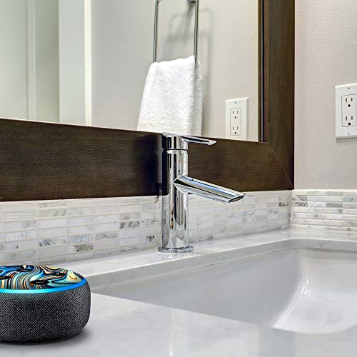 Image of Blue Oragne Psychadelic Oil Slick - Vinyl Sticker Compatible with Amazon Echo Dot 3rd Generation Alexa - Decoration for Your Smart Home Speakers, Great Gift for Mom, Dad, Birthday