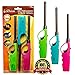 3 Pack Refillable Multi Utility Lighter Assorted Colors BBQ Lighter Firestarter for Kitchen Camping Grilling BBQ Home Adjustable Flame with Safety Lighters. Ready to use. Child Resistant