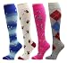 4 Pairs Dr. Motion Therapeutic Graduated Compression Women's Knee-hi Socks
