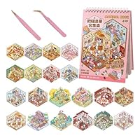 deegbbyi 20 Set DIY 3D Adesivi di Scena, Adesivi Decorativi 3D per Scene di Case in Miniatura, con 2 Pinzetta, Miniature Scene Stickers, per Adulti e Bambini, per Stress Sollievo, Crea le Tue Scene