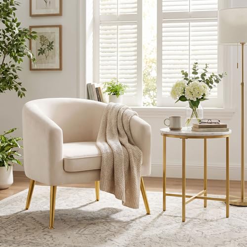 Sillón plegable de terciopelo beige miniatura 1