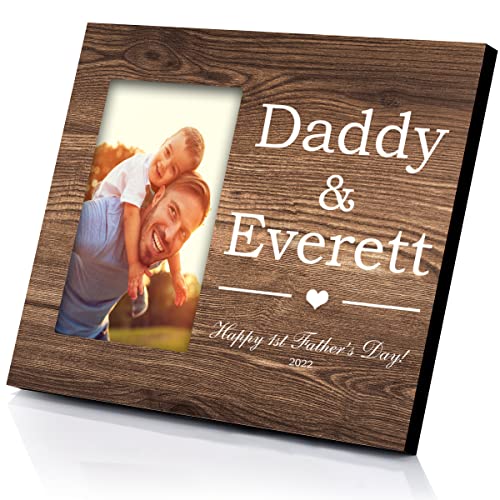 Marco de fotos personalizado 6x4 - Marcos de fotos de madera con mensajes personalizables, marco de fotos para amigos, bebé, papá, mamá, Gradad, mascota | Marco de fotos para boda, aniversario Cover
